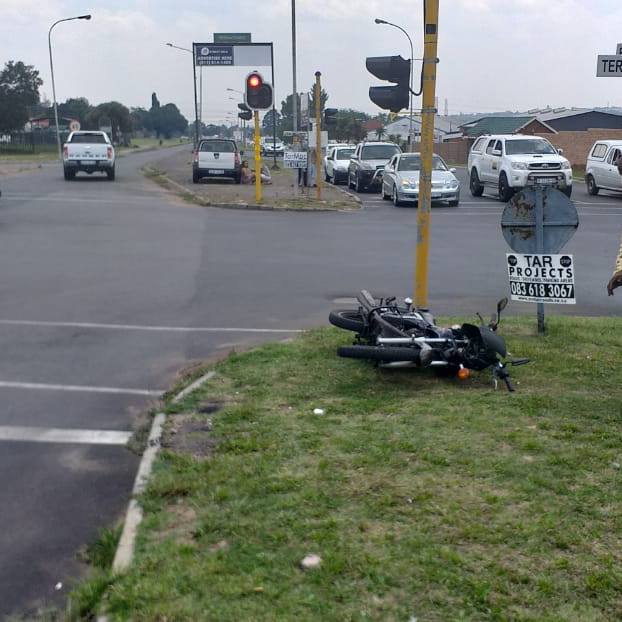 Motorcycle collision in Edenvale