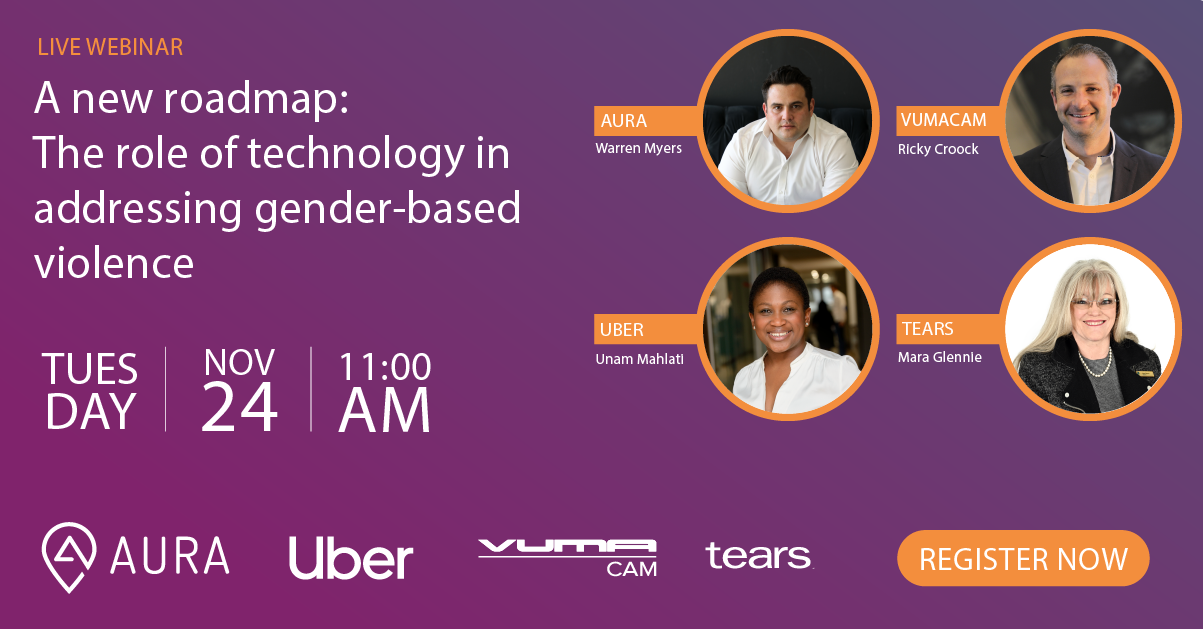 AURA to host live webinar with Vumacam, Uber, and TEARS Foundation to fight GBV