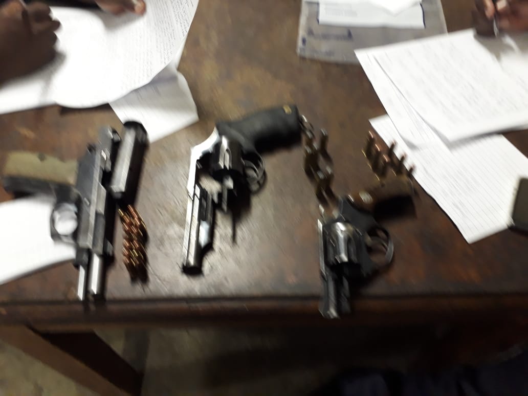 Three illegal firearms seized, suspects in court