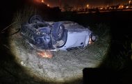 Two injured when vehicle rolls down embankment of Giel Basson Drive