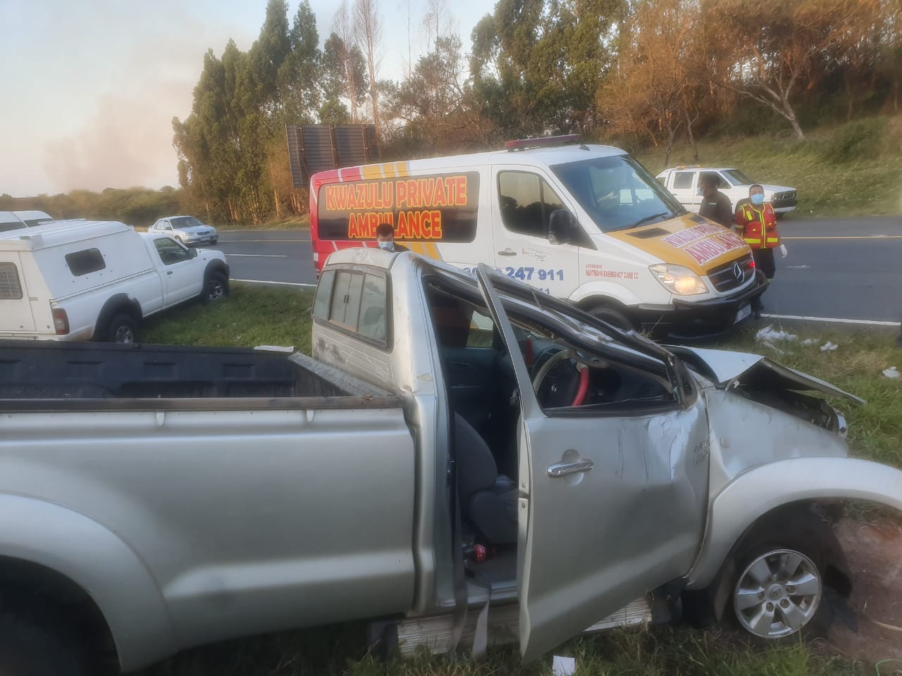Two injured in a vehicle rollover on the N2 near Esikhaweni