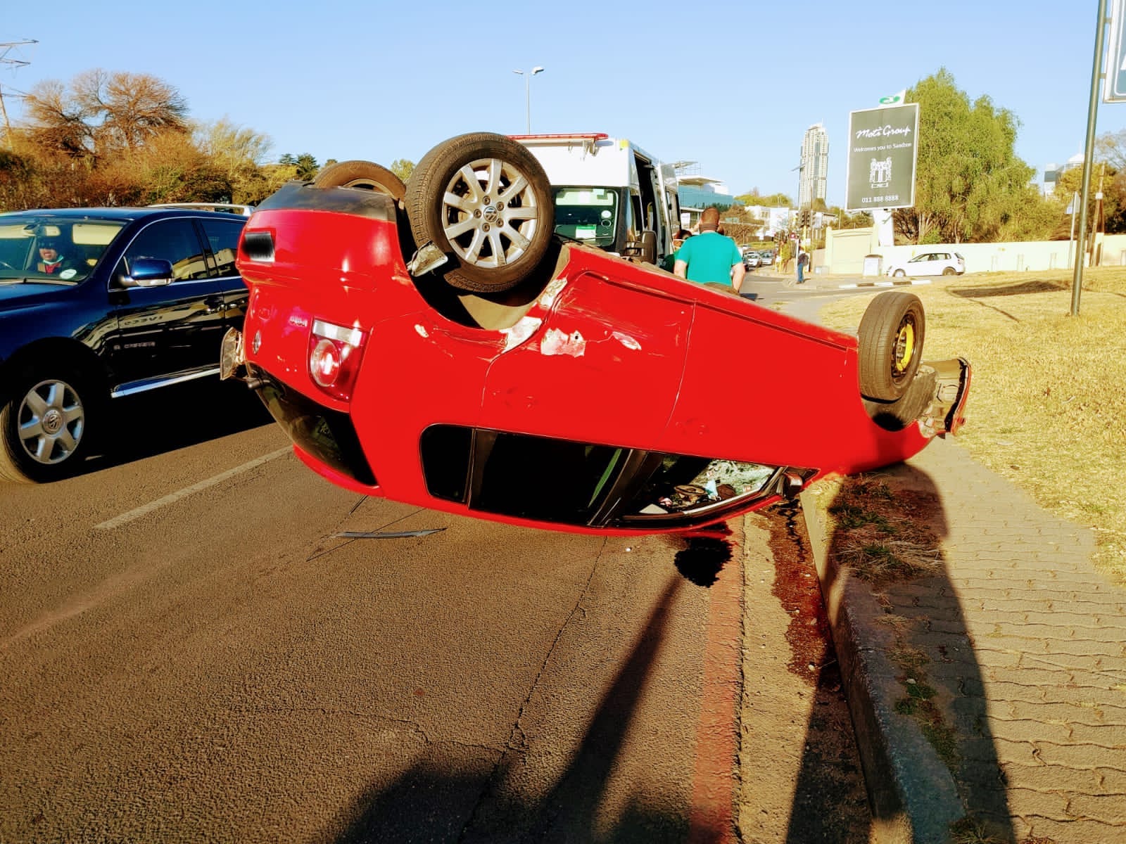 Vehicle rollover in Sandton