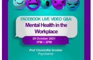 Join SADAG's Facebook LIVE Video Tomorrow focusing on Mental Health in the Workplace from 1pm - 2pm