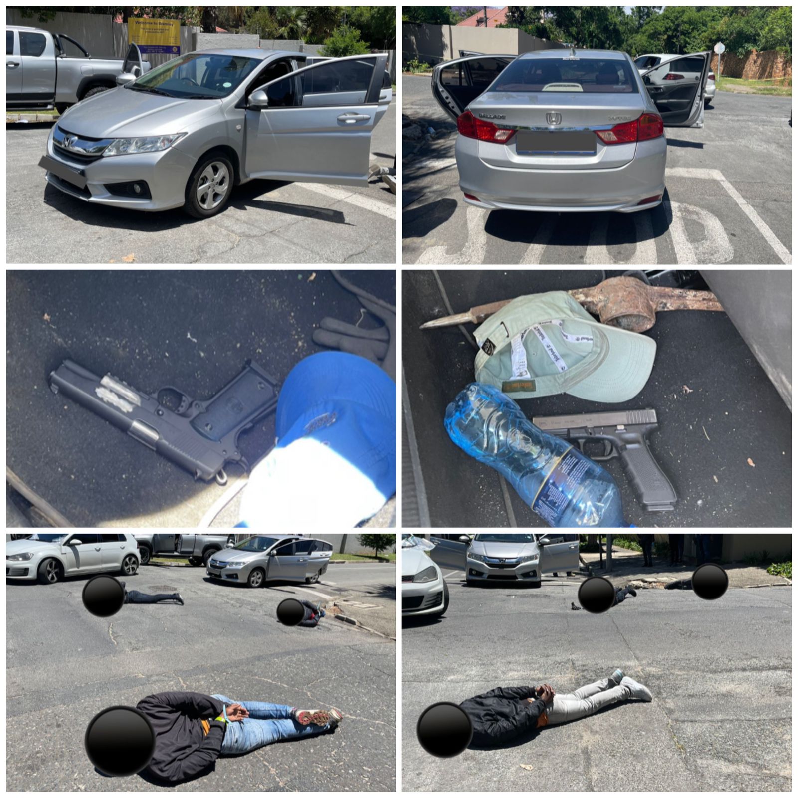 Five house robbery suspects arrested, hijacked vehicle recovered and firearms seized soon after the commission of crime