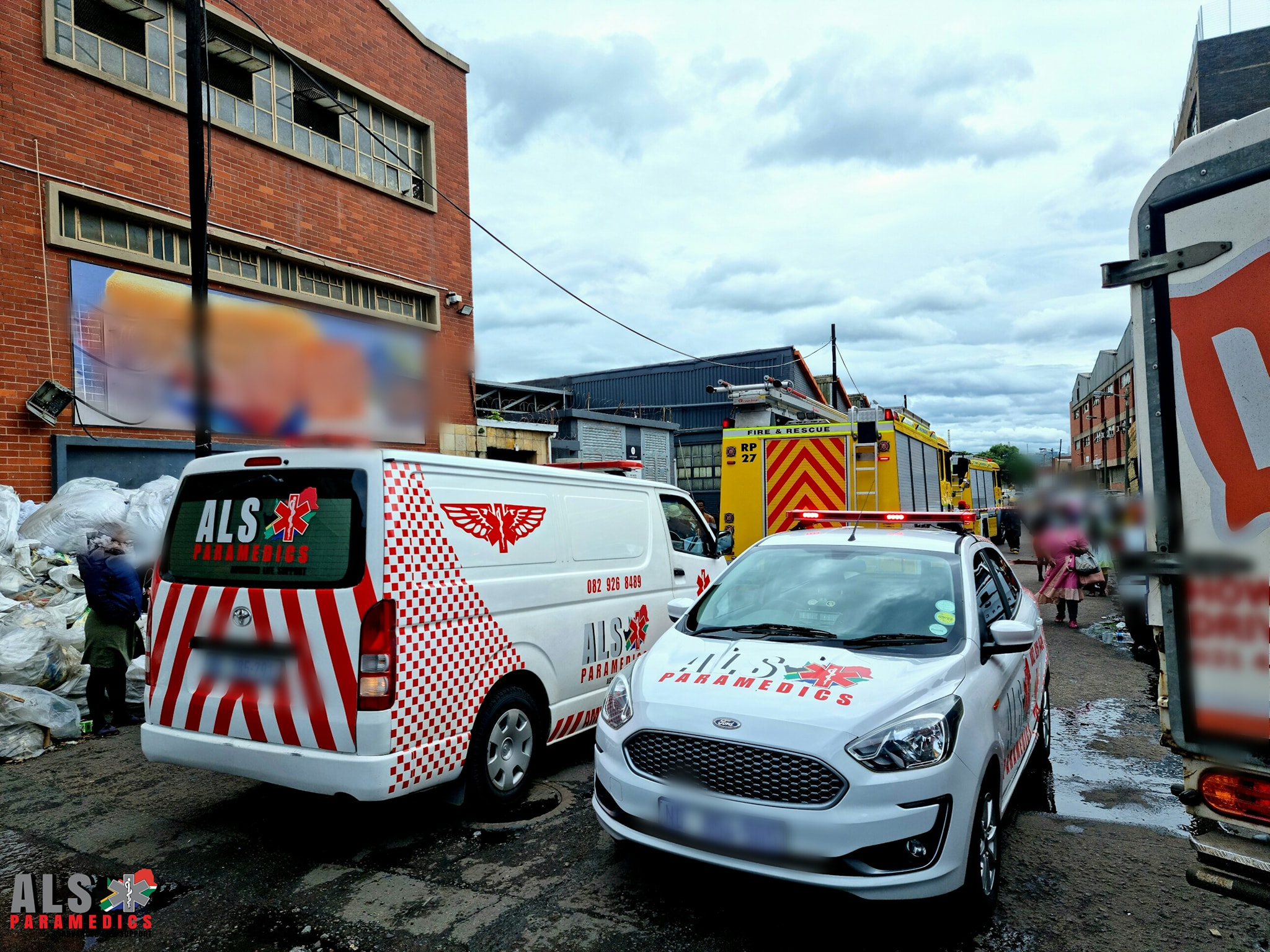 Four people have been injured in a factory fire on Karim Lane in Clairwood