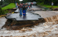 Driving on roads damaged by the storms