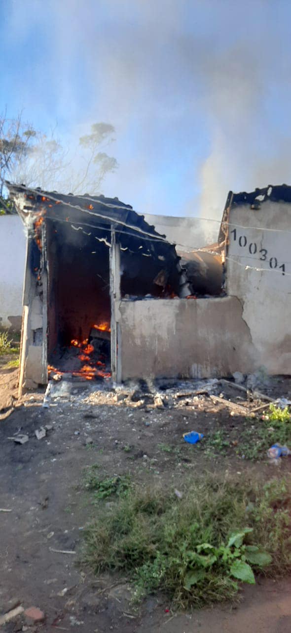 House extensively damaged in a fire in Magwaveni