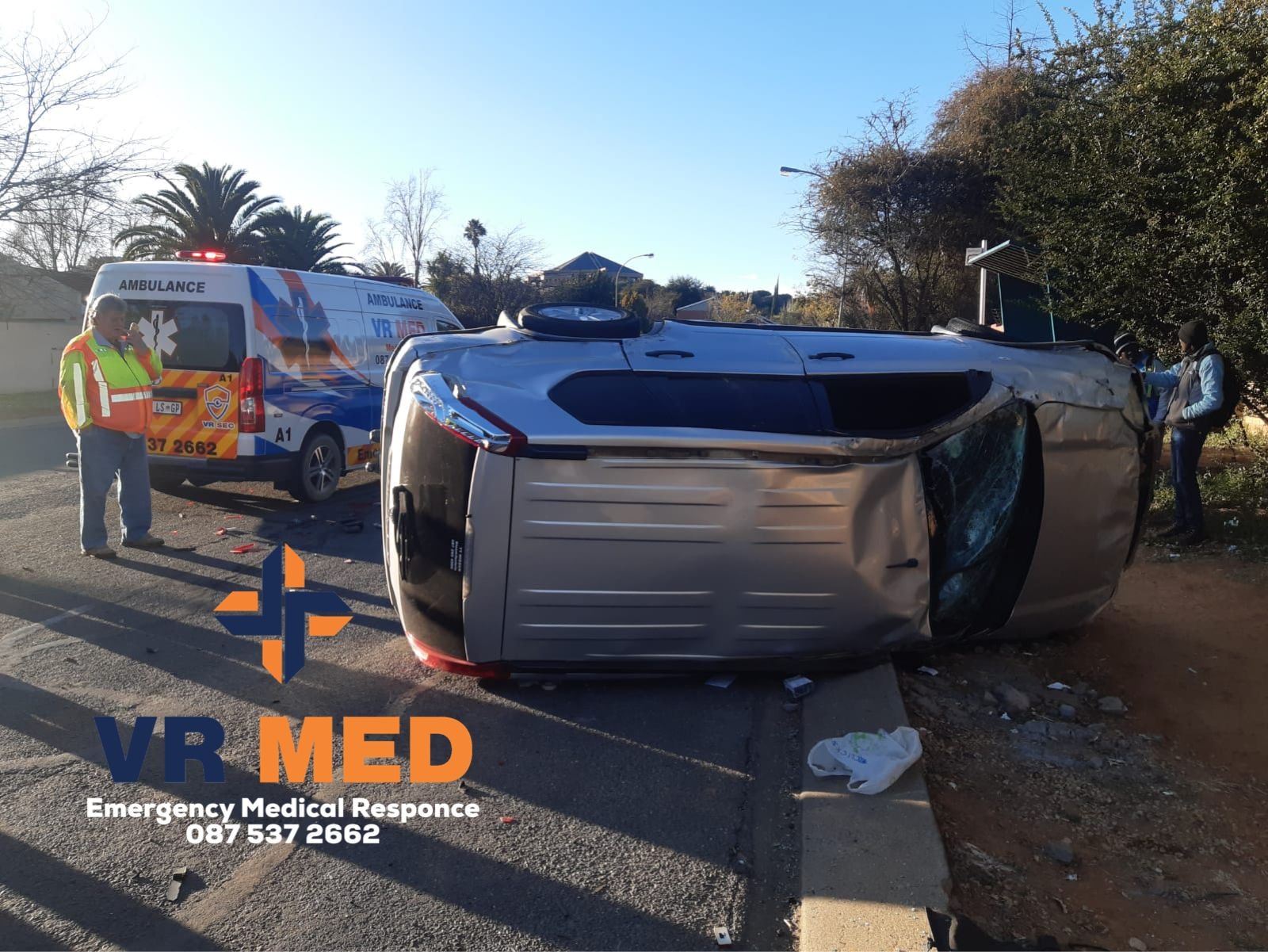 Vehicle rollover crash in Langenhovenpark, Bloemfontein