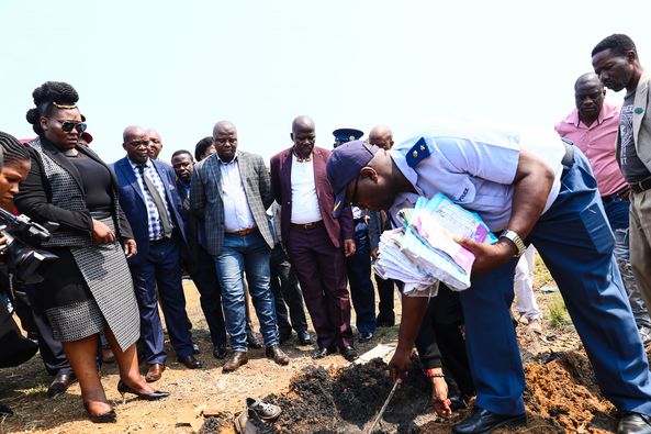 MEC for Transport inspected ollision scene on the N2 in Phongolo where 21 people died and visited Ziqalele and Thembokuhle Primary Schools