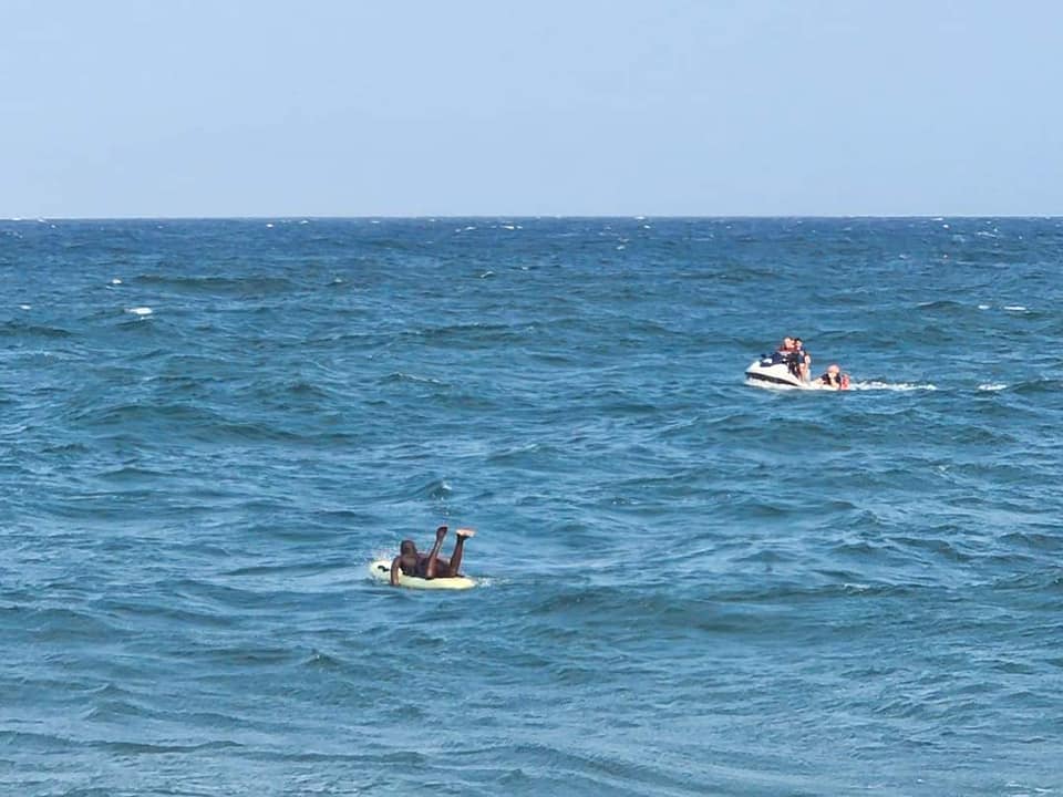 People rescued from sea just South of the Shaka's Rock tidal pool.