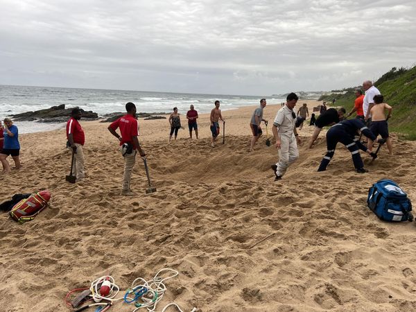 Paramedics scramble to release entrapped persons from beach - Salt Rock