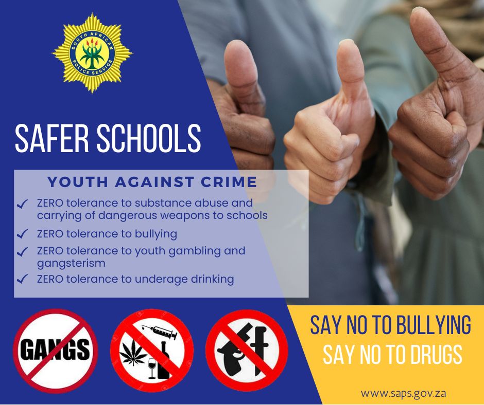 The SAPS continues with Safer Schools campaigns that aim to raise awareness amongst children and young learners