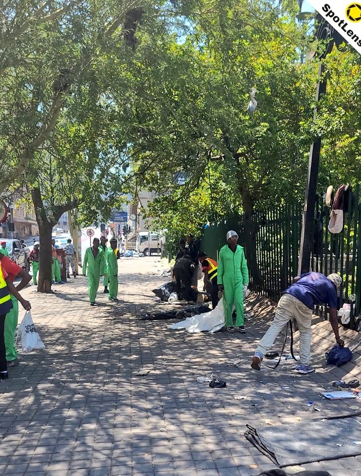 Clean-up campaign conducted by #JMPD operations officers at Claim street in Hillbrow.