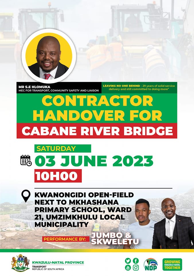 Launch of the Cabane River Bridge in the area of Umzimkhulu in the Harry Gwala District