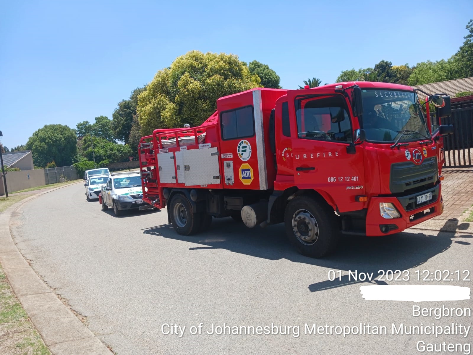 Fidelity ADT Greenside responded to an electrical box that exploded and caught fire