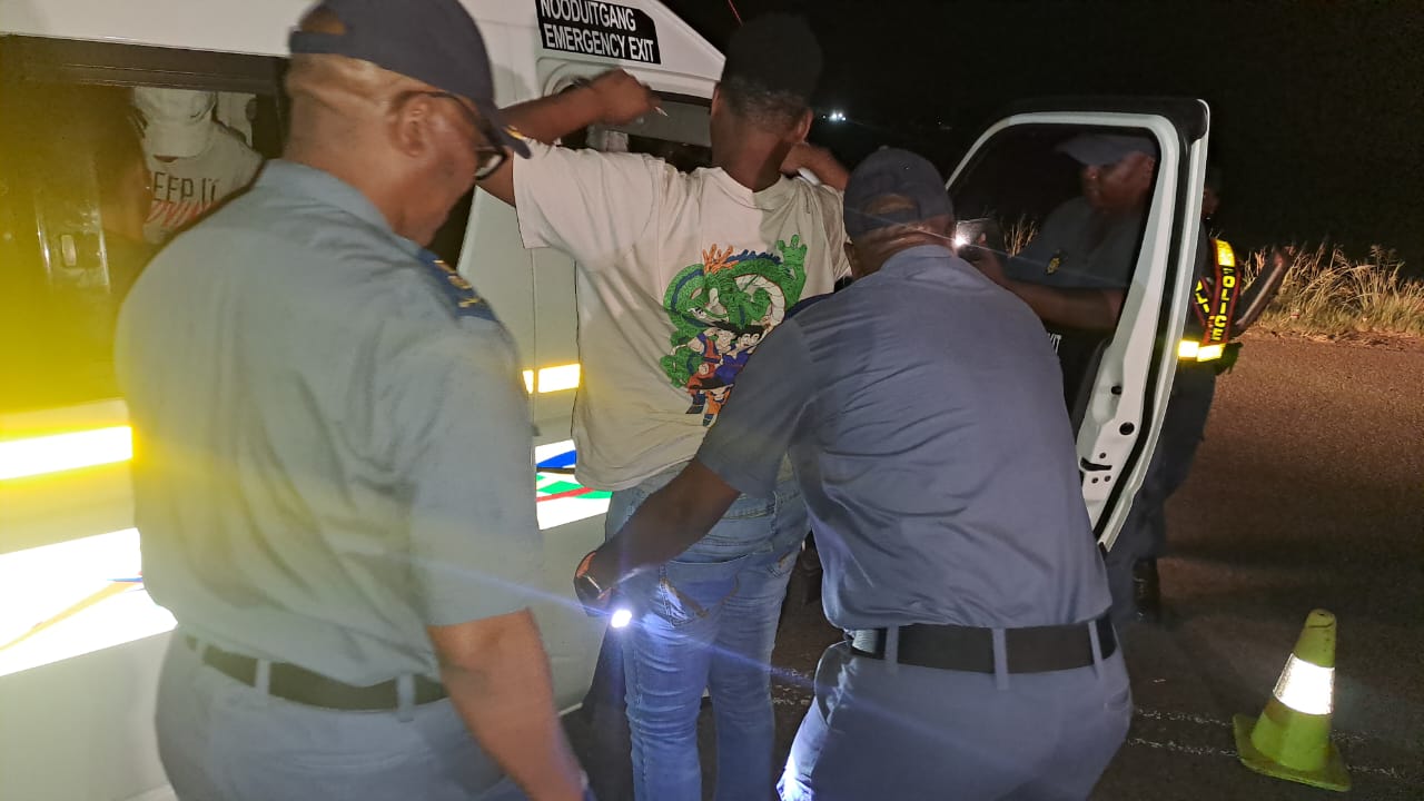 Roadblock held in Orange Farms where several suspects were arrested for various crimes
