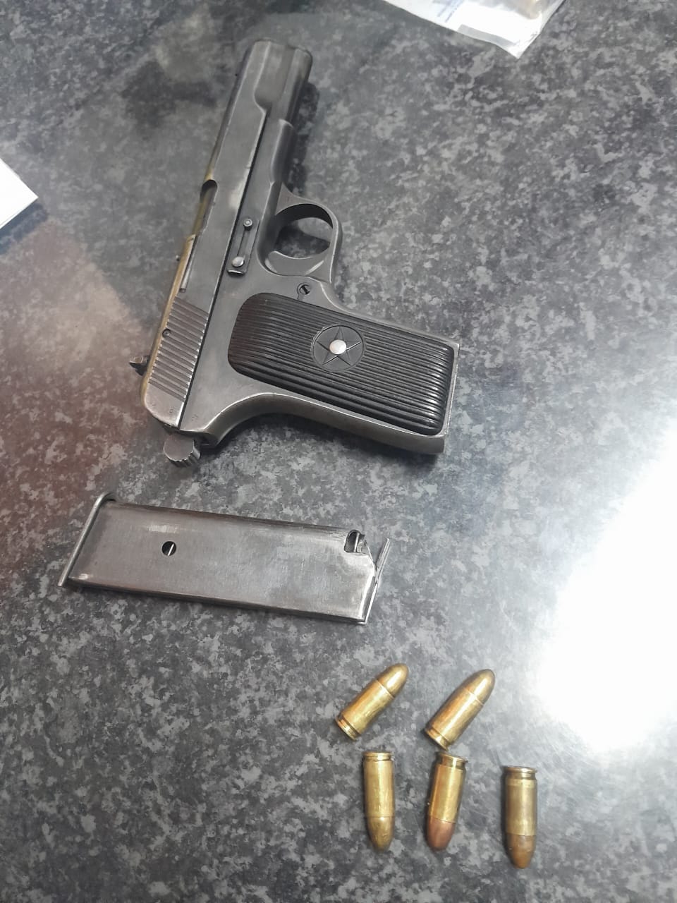 Reported stolen firearm recovered inside a taxi in Balfour