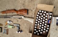 Firearms and ammunition recovered at a storage facility on Syringia Avenue