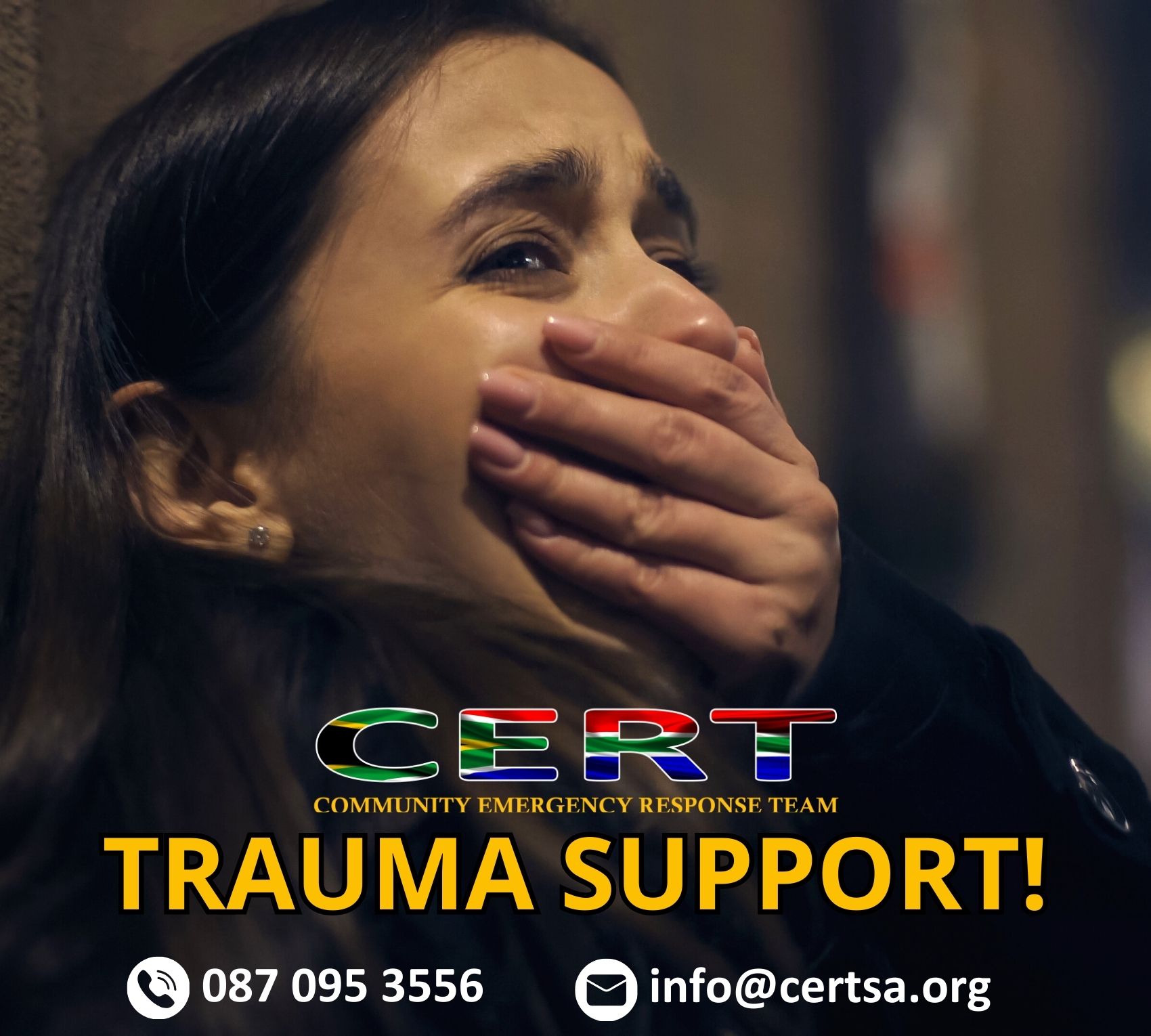 CERT-SA trauma support division provides assistance to members of the community who have experienced trauma
