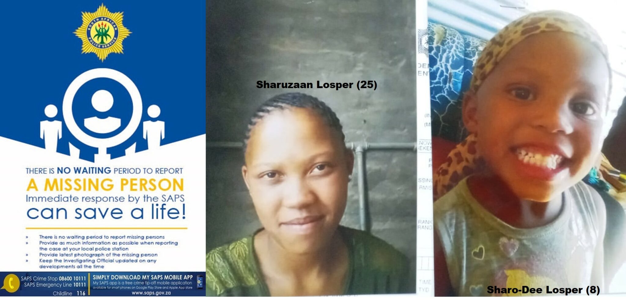 Missing mother and daughter sought by police in Upington