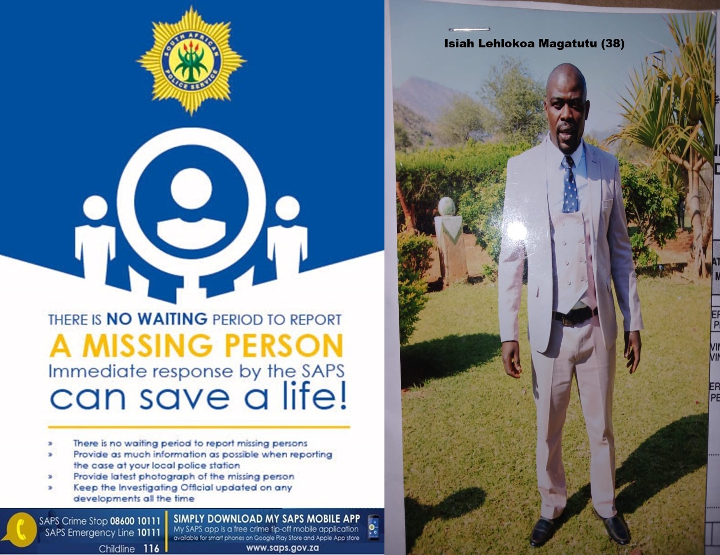 SAPS Mankweng activate a search operation for a missing 38-year-old man