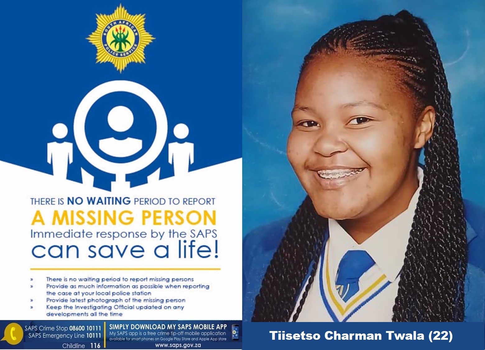 Help reunite missing Tiisetso Twala with her family