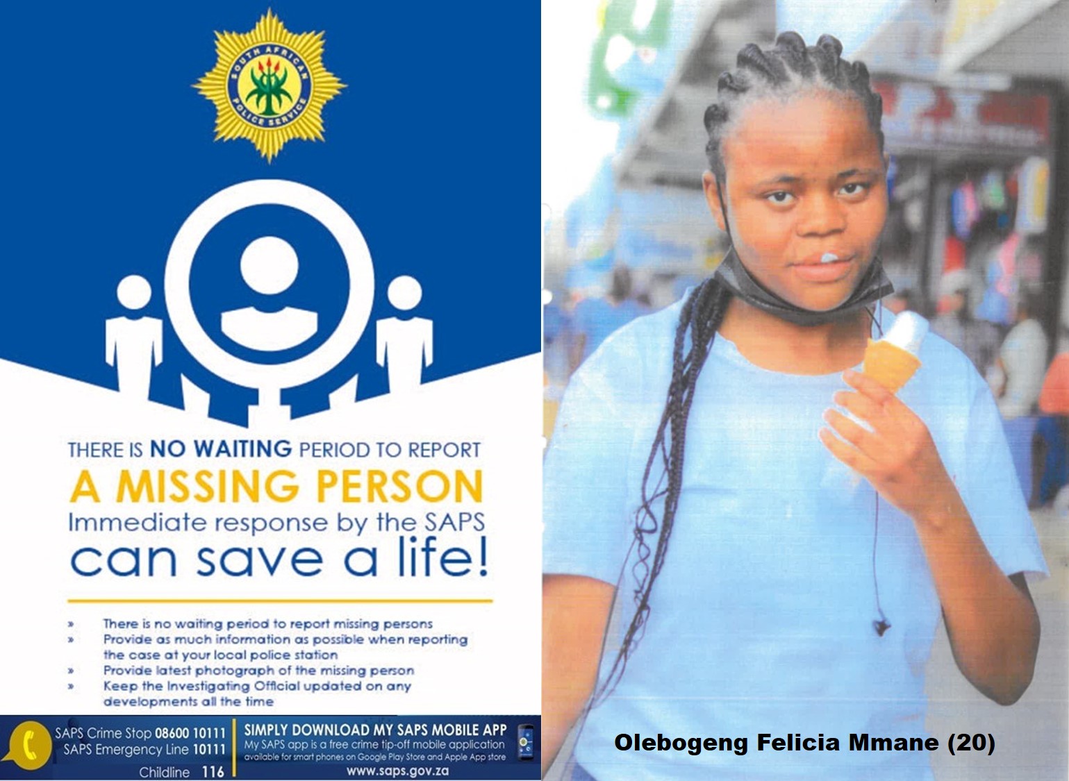 Phokeng Police search for a missing person