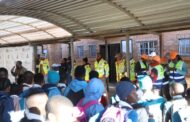 Traffic officials engage with grade 10 learners at Siyabonga Secondary School in Braamfisher Ville