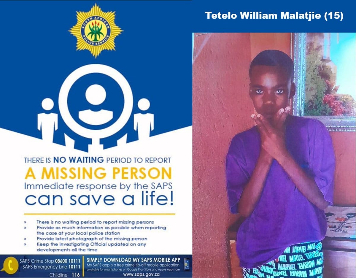 Information sought to locate missing 15-year-old teenage boy