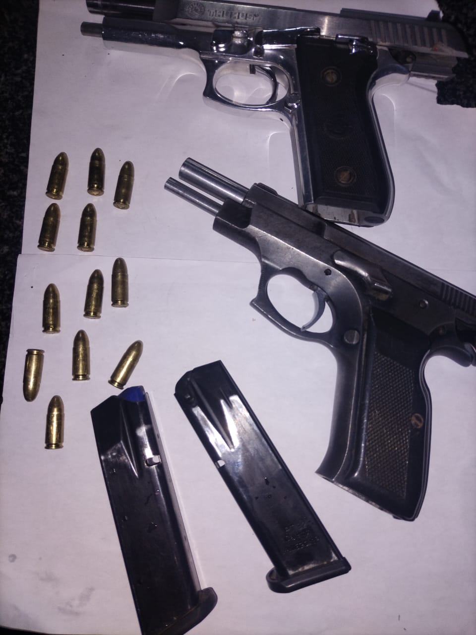 Three unlicensed firearms recovered and two suspects arrested in Bityi