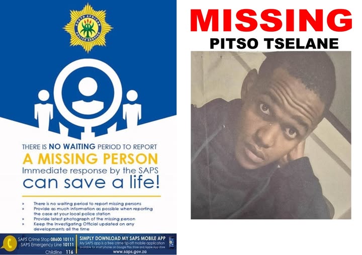Help find missing 26-year-old Pitso Tselane