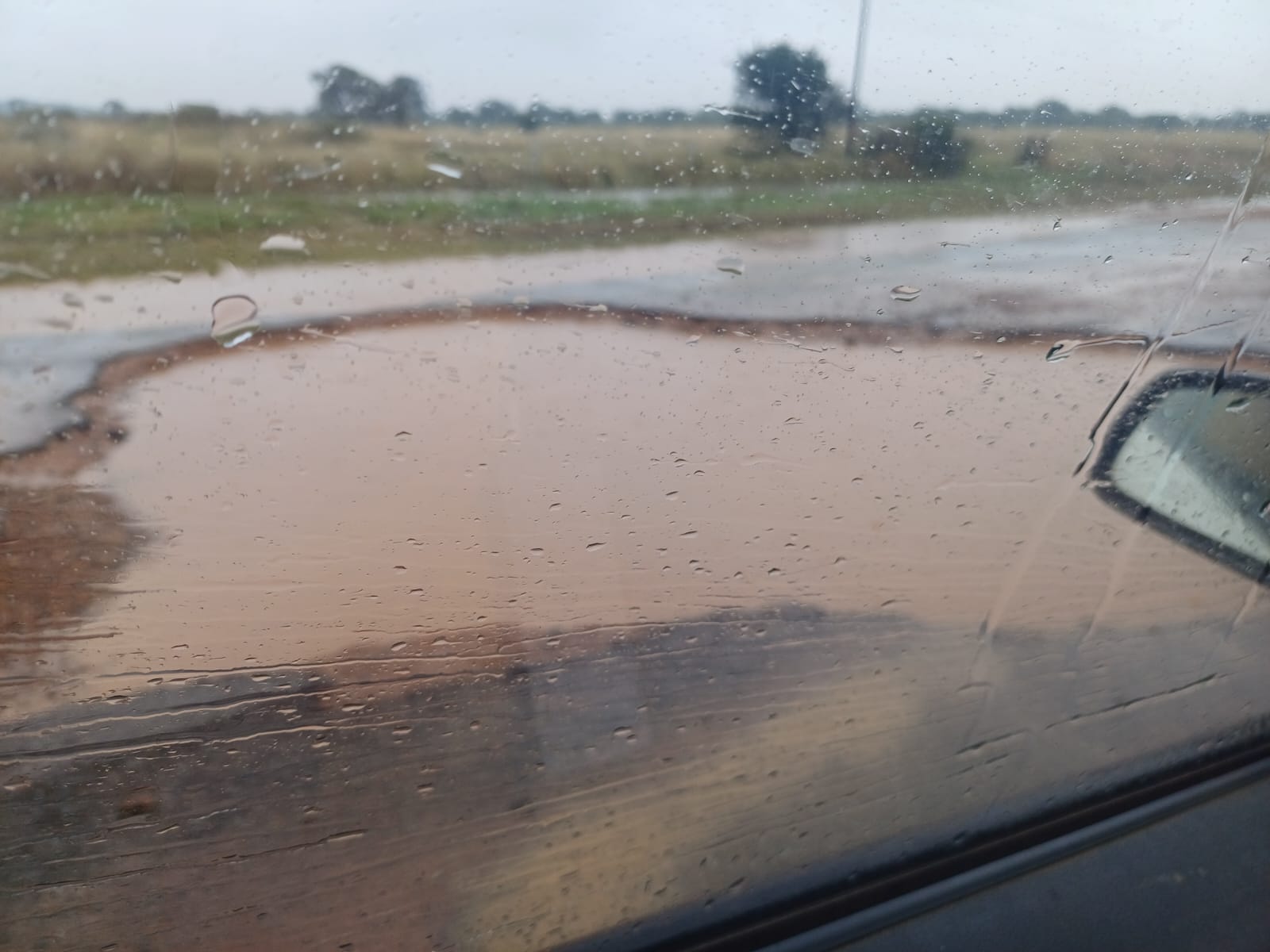 Massive pothole on the Ottosdal-Hartbeesfontein road, the R507, approximately 3km out of Ottosdal
