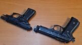 Flying squad members arrest two suspects for business robbery and possession of two imitation firearms