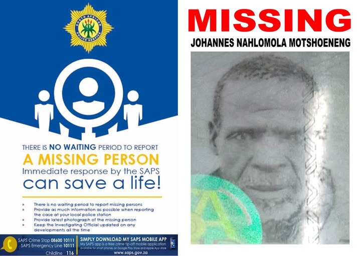 Missing person sought by Lindley SAPS