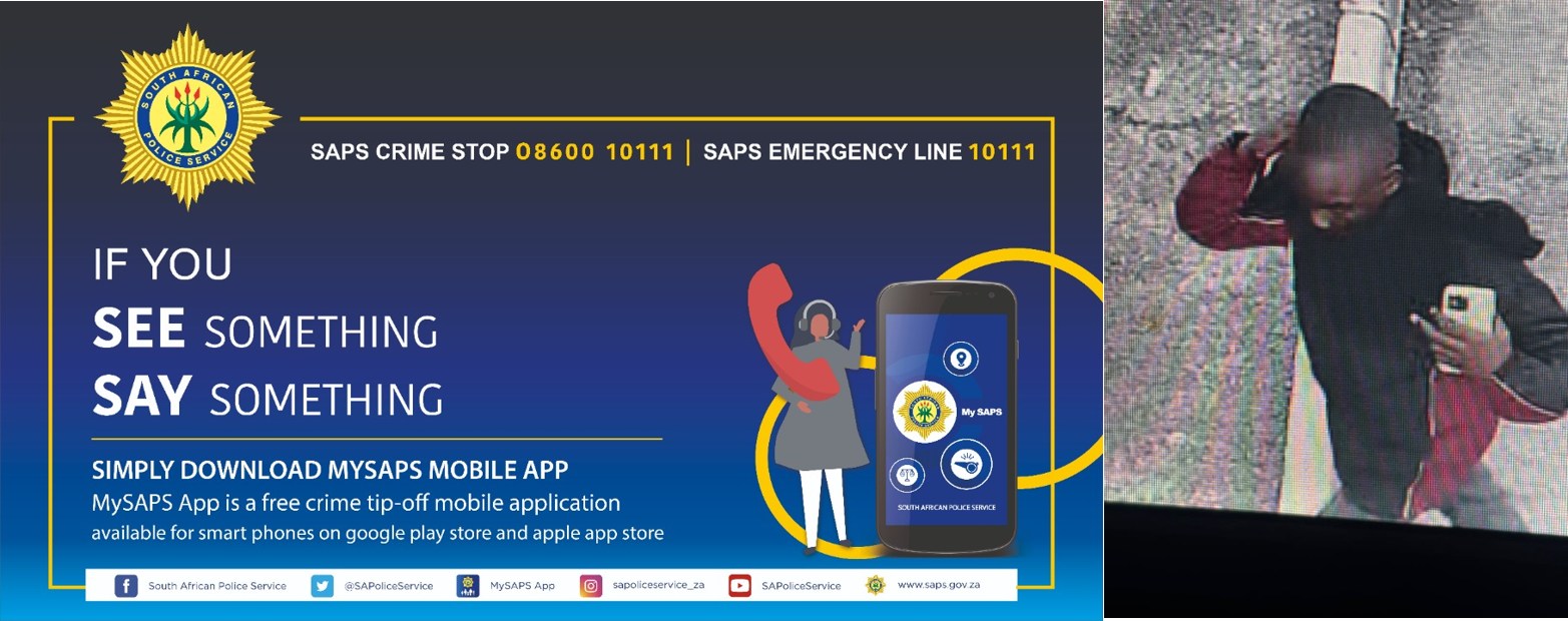 SAPS offers a cash reward of up to R50 000 for information that will lead to the arrest and successful conviction of a person of interest