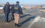 Protest action ongoing at Slovo Park, Welgedaght, in the Springs area