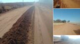 Road maintenance on the D1321 gravel road in Sedibeng District