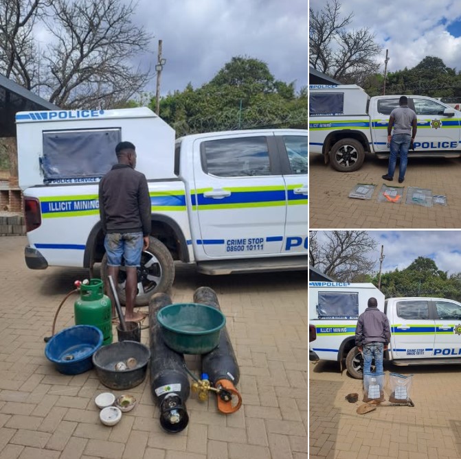 Illegal immigrants netted with explosives and gold bearing material during Vala Umgodi Operation