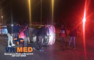 Two injured in a rollover crash on Rudolf Greyling Street, Bloemfontein