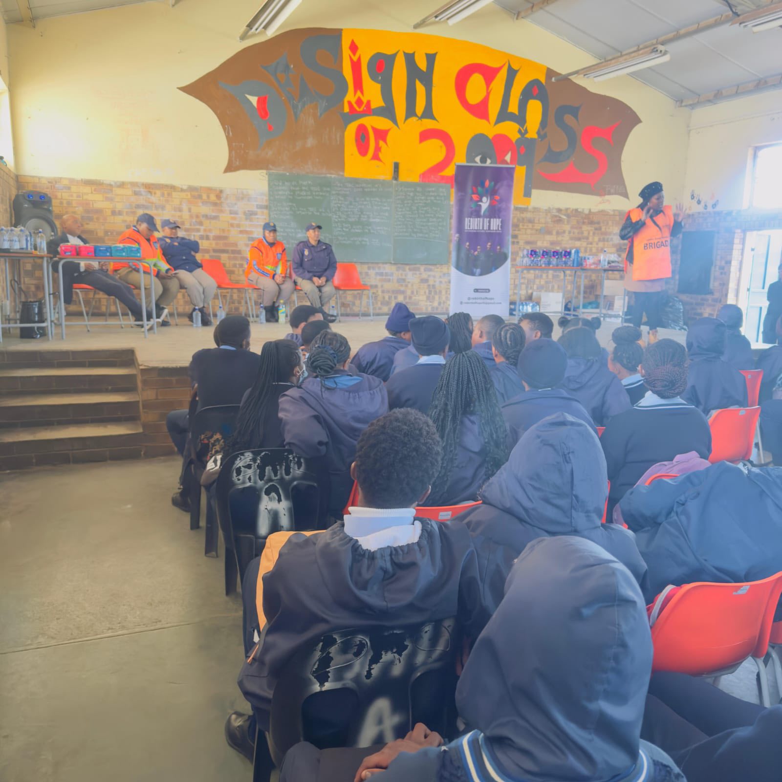 School safety talk at Ikusasa Comprehensive School at Sethebe section, in the Thembisa area