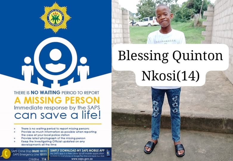 Police in Kanyamazane are appealing to members of the public for assistance in locating Blessing Quinton Nkosi