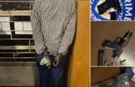 Suspect arrested with a 9mm pistol with a loaded magazine of live ammunition in his possession