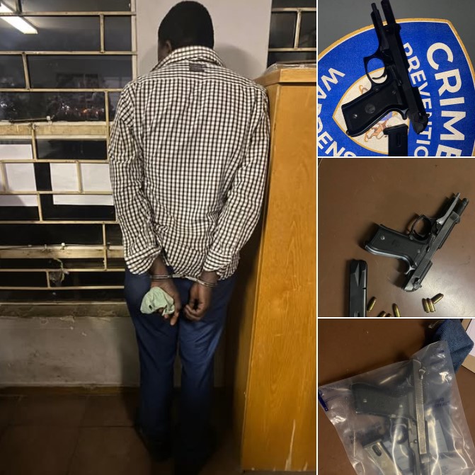 Suspect arrested with a 9mm pistol with a loaded magazine of live ammunition in his possession
