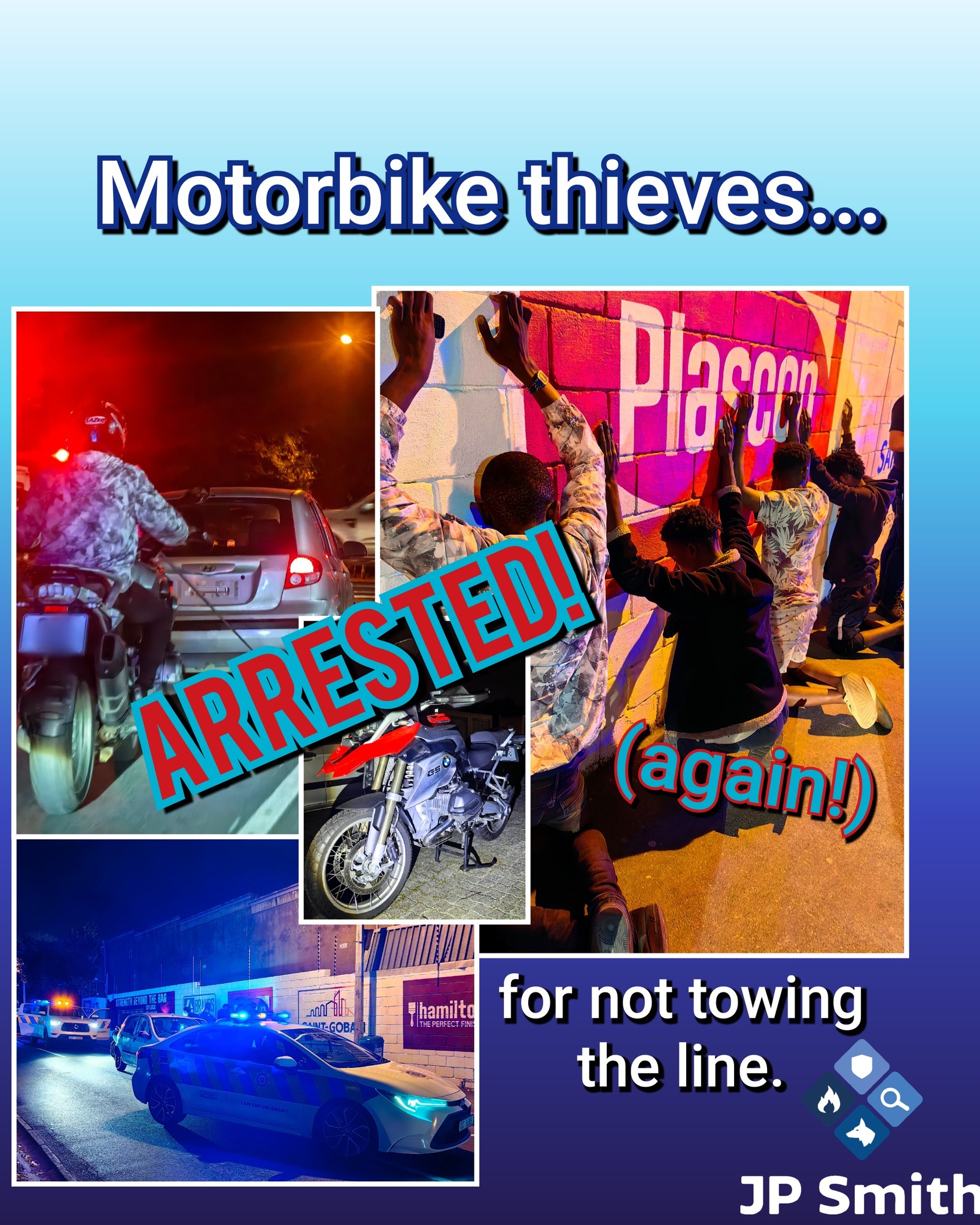 Motorbike thieves arrested on Main Road, Tokai