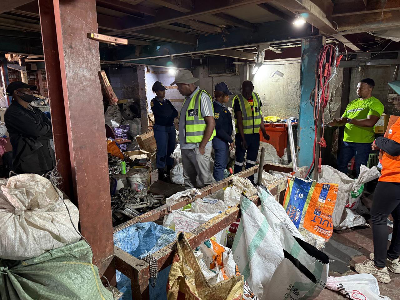 Compliance inspection under Operation Shanela 2 at a scrap metal dealer in Oranjesig, Bloemfontein
