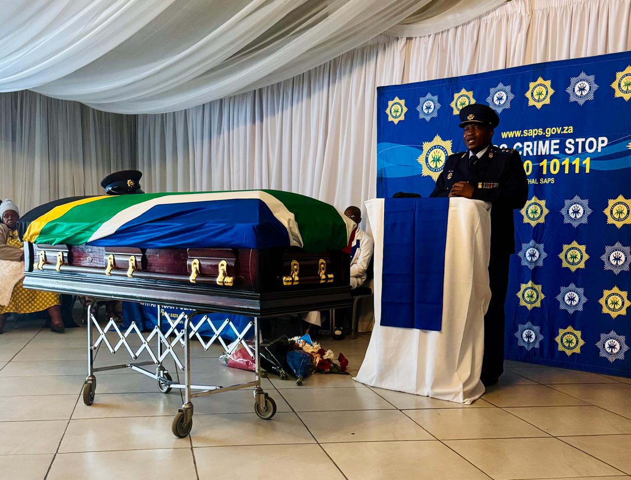 Acting Provincial Commissioner and Chairperson of portfolio committee on DCSSL bid farewell to slain police Sergeant in Grootvlei