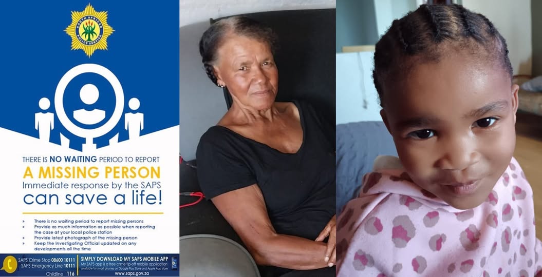 Da Gamaskop police are seeking the assistance of the public to locate 80-year-old woman and five-year-old child
