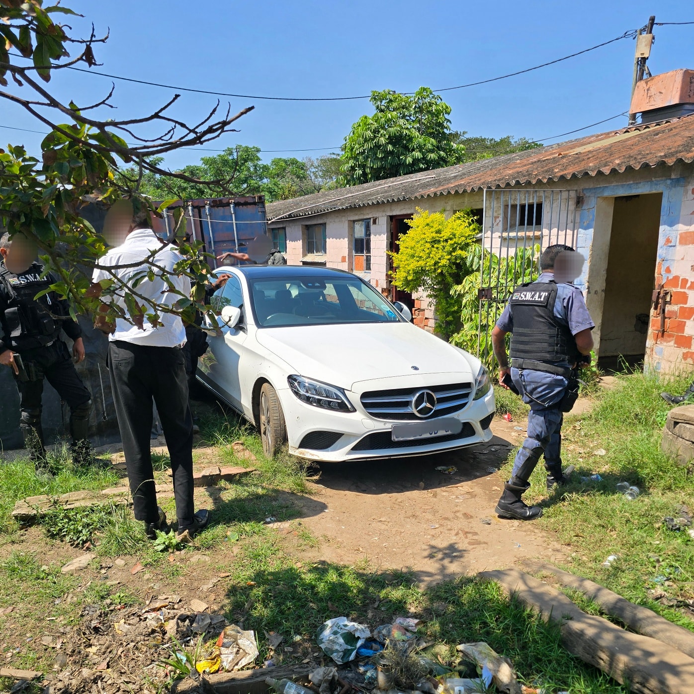 The hijacked Mercedes that was taken from Clayfield has been successfully recovered