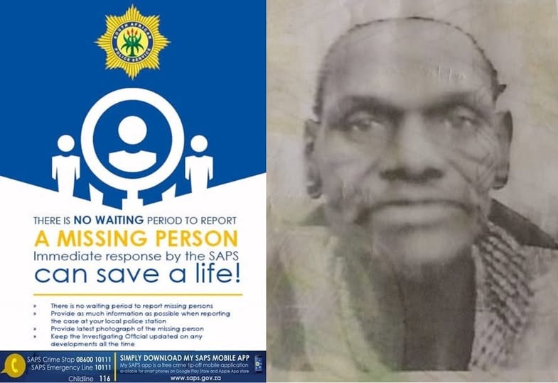 Help locate missing 75-year-old Tladi Elias Mokoena
