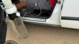Patient reportedly experienced an asthmatic episode after the discharge of a powder fire extinguisher